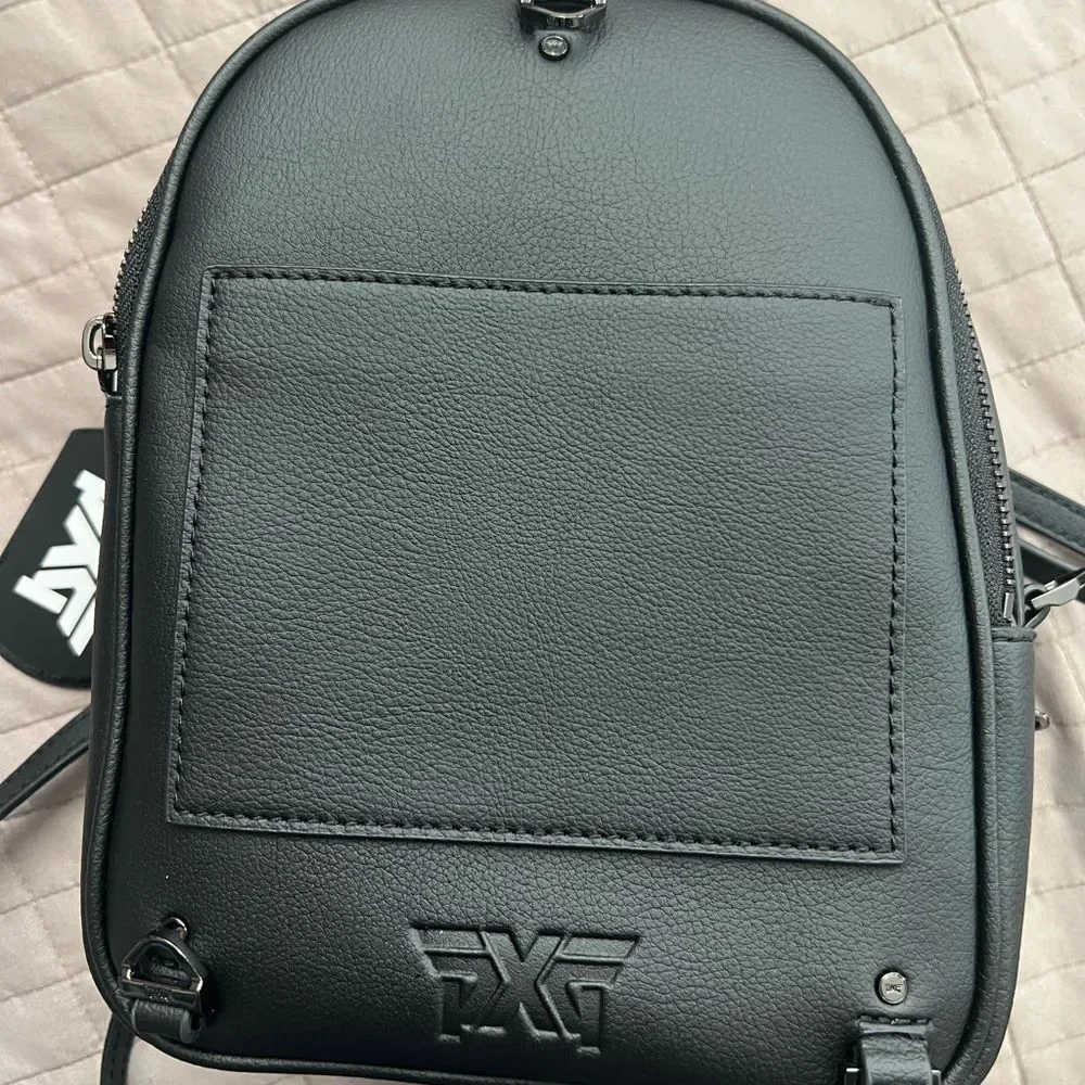 NWT PXG Cactus Leather Mini Backpack Black Luxury Golf Street Style QuietLuxury